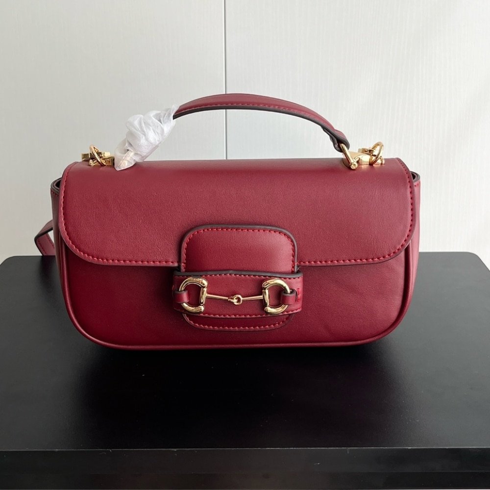 Gvc*1 Horsebit 1955 Small Top Handle Bag Rosso Ancora Red 22Cm ‎815206 Aaec2 6207