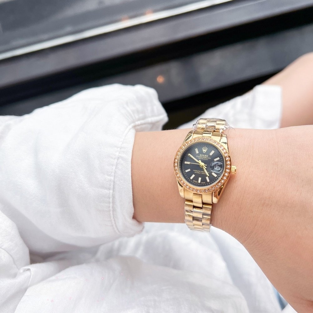 R01ex Lady Datejust Black Dial Yellow Gold 28Mm