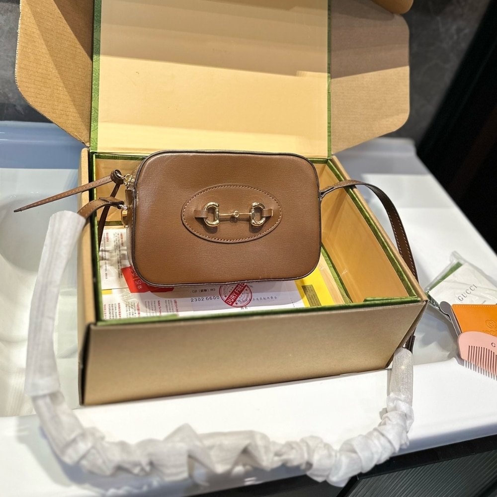 Gvc*1 Horsebit 1955 Mini Shoulder Bag Brown 18Cm‎ 760196 1Aaqd 2361