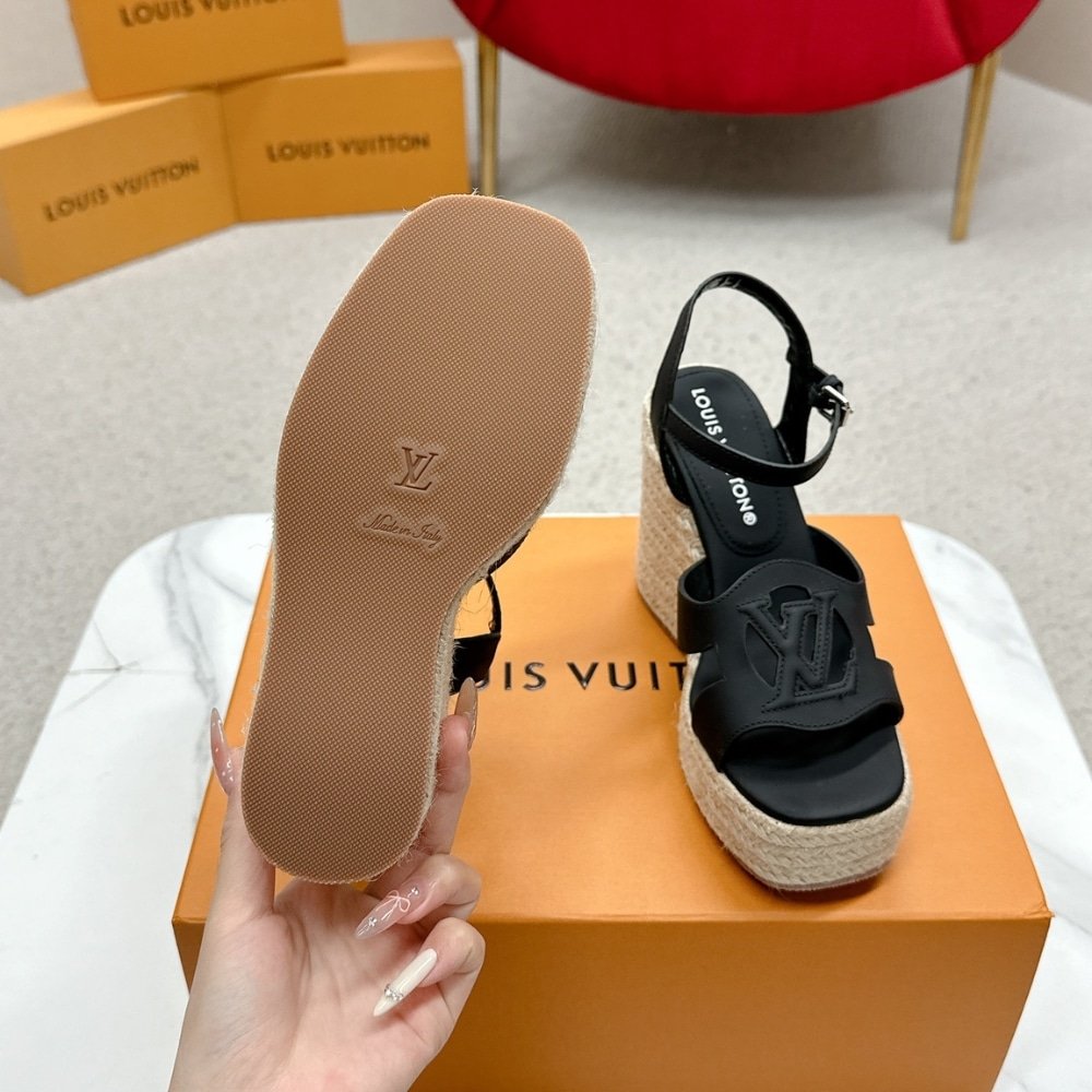 L0vis Vvtt0n Lv Isola Wedge Sandal Noir 1Aci88