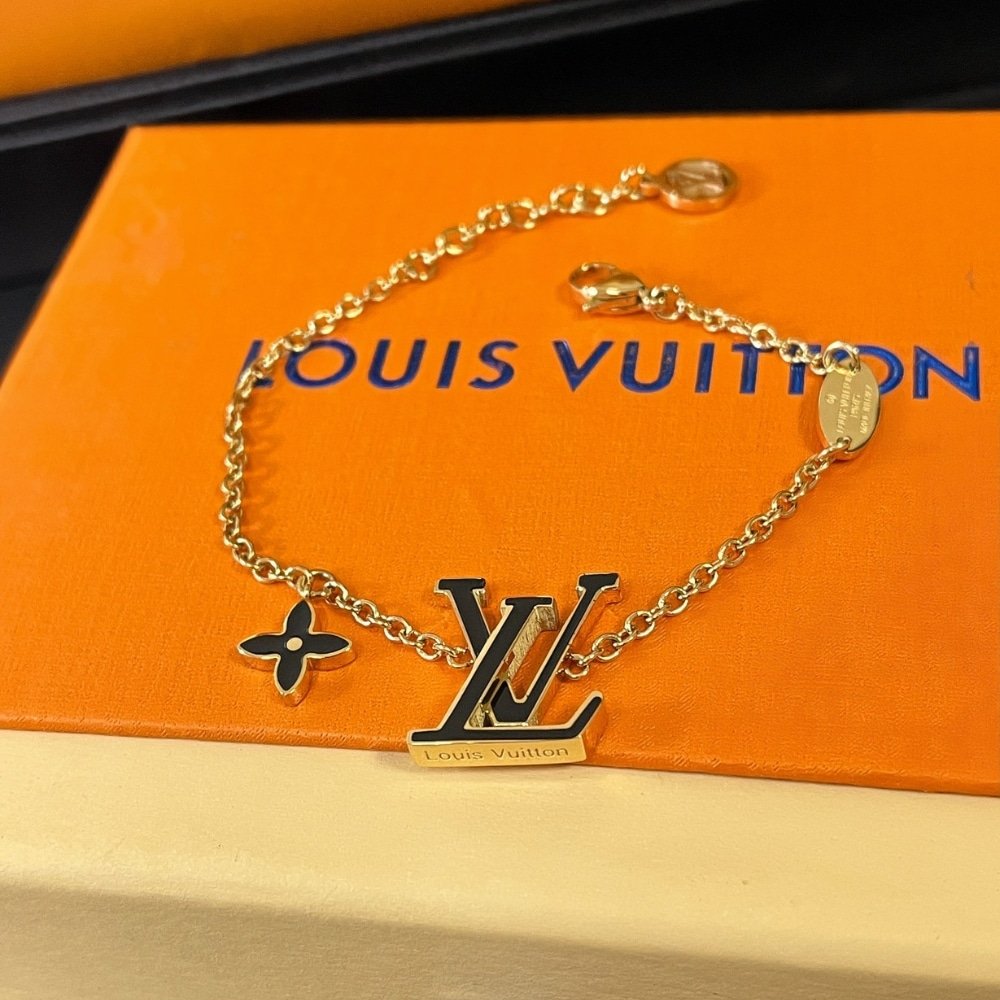 L0vis Vvtt0n Lv Iconic Enamel Bracelet Black M1191A