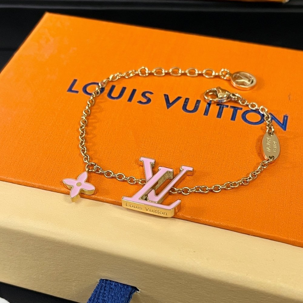 L0vis Vvtt0n Lv Iconic Enamel Bracelet Pink M1008A