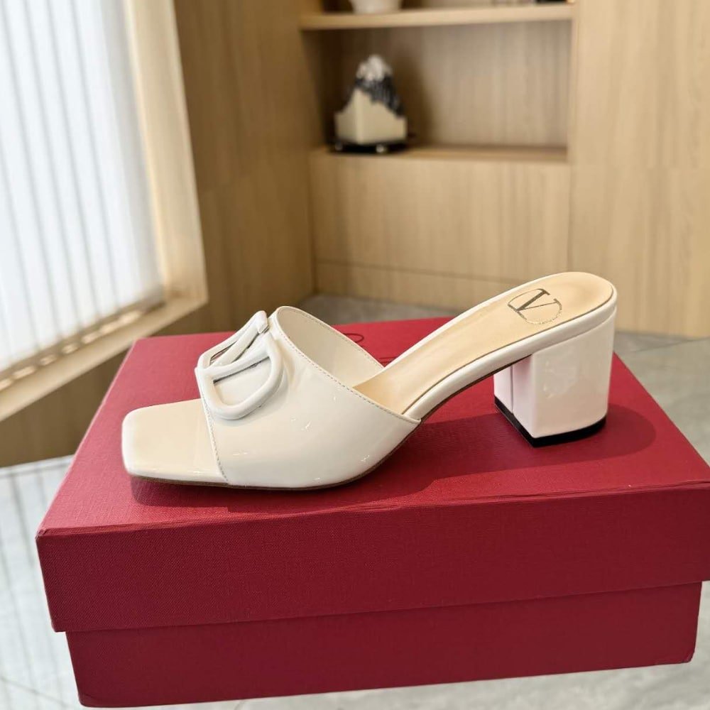 Va1e*ntin0 Vlogo Signature Slide Sandal White
