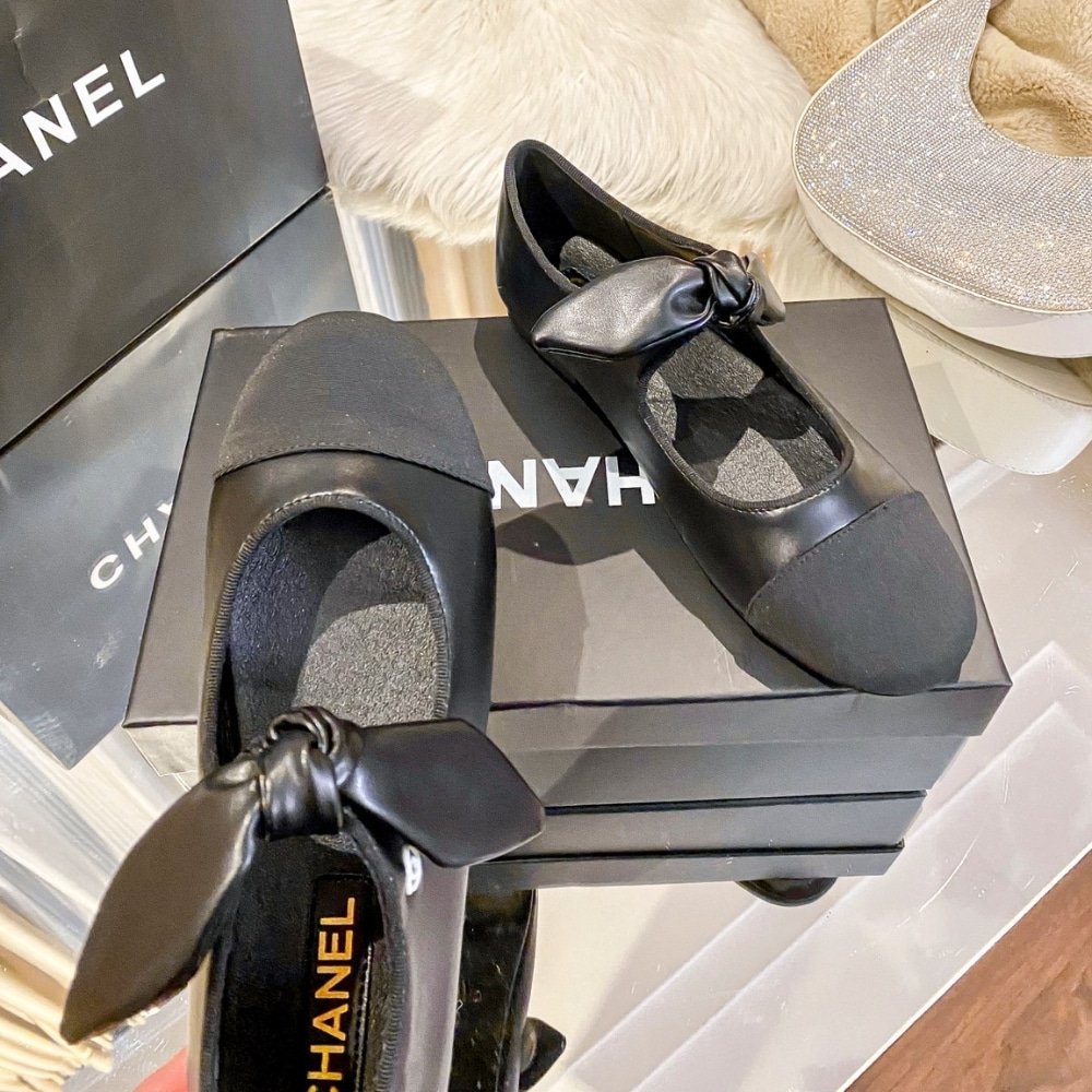 Ch**el Mary Janes Shoes All Black