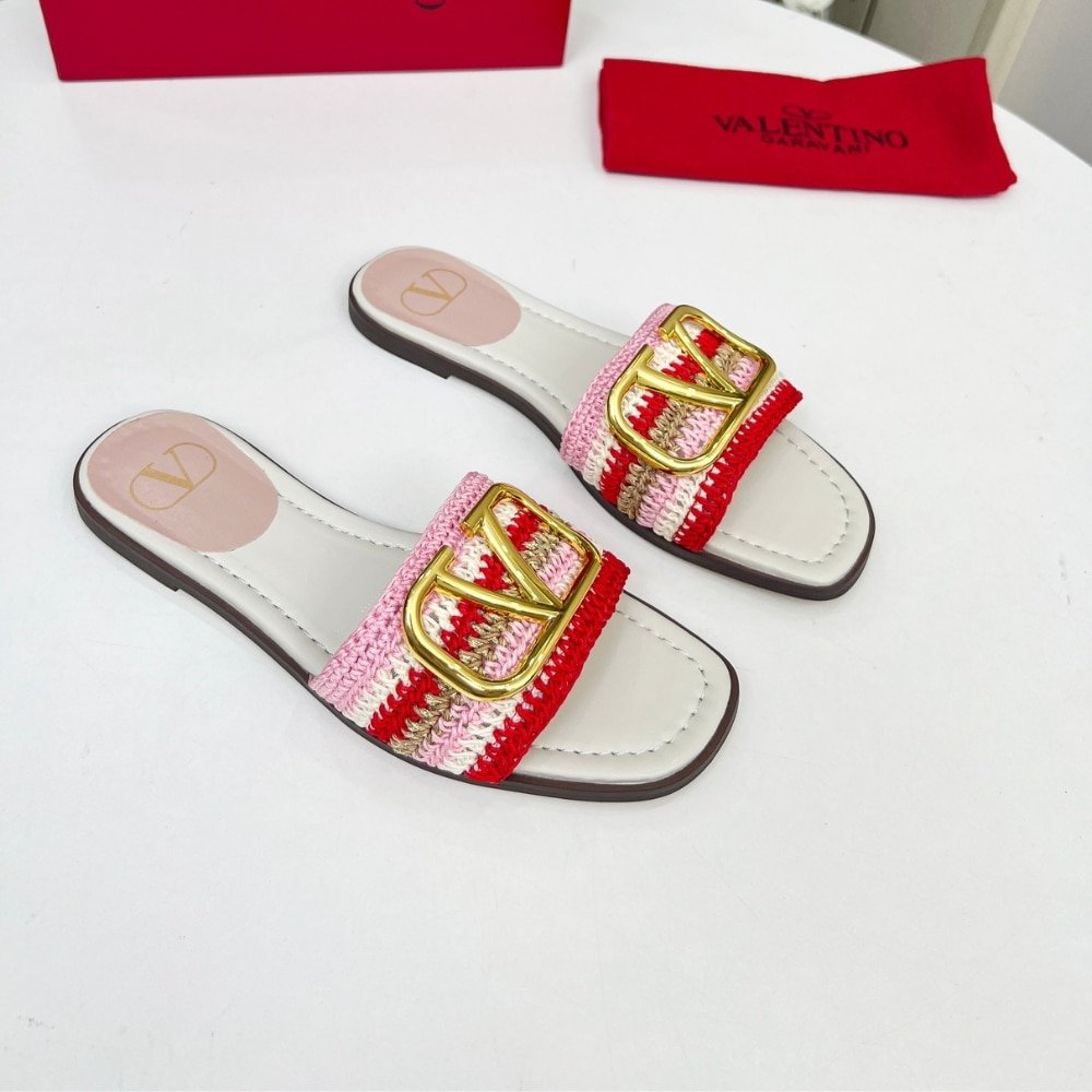 Va1e*ntin0 Vlogo Signature Slide Sandal Pink