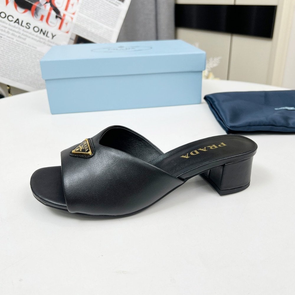Pra*a Padded Nappa Leather Sandals Black 1Xx711 2Dl8 F0002 F A035