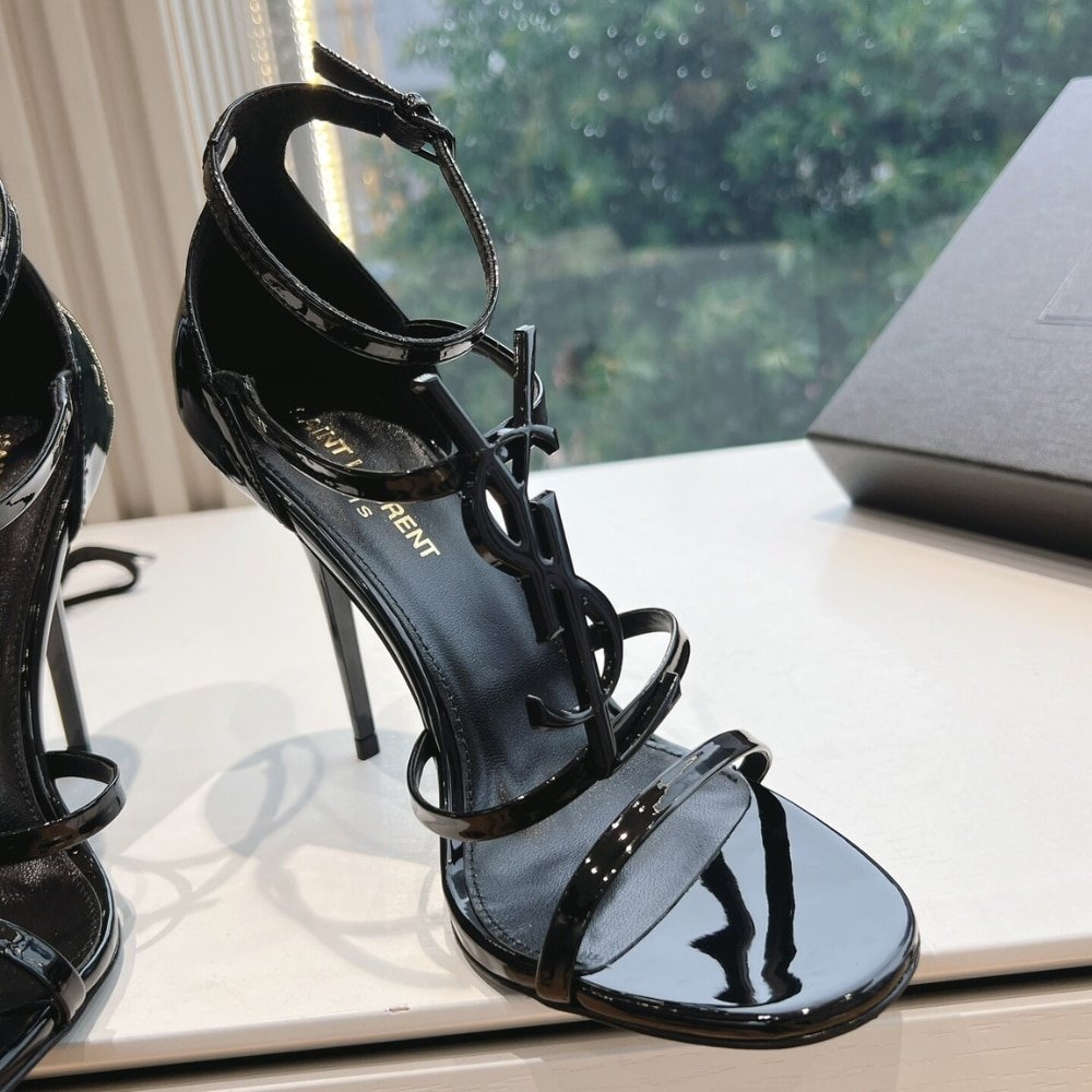 Sa1nt Lau*nt Cassandra Sandals In All Black 6301090Npvv1000