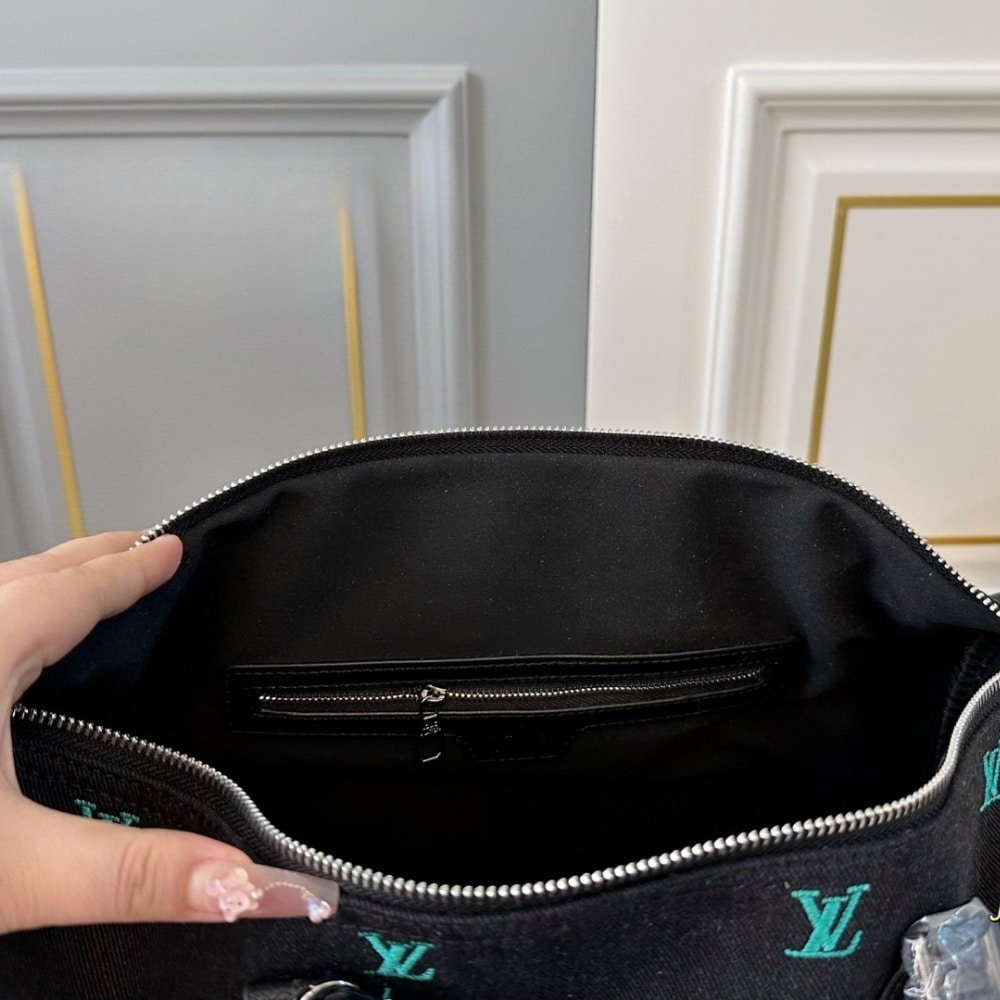 L0vis Vvtt0n Keepall Bandoulière Black Denim 40Cm