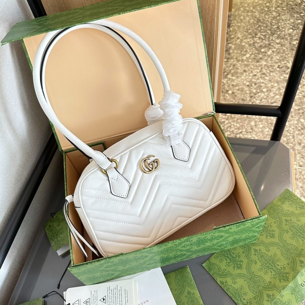 Gvc*1 Marmont Small Top Handle Bag White 25Cm