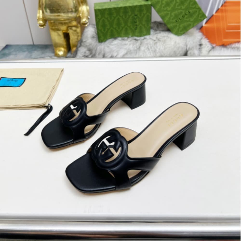 Gvc*1 Women’s Interlocking G Slide Sandal Black 782413 Aaazg 1000