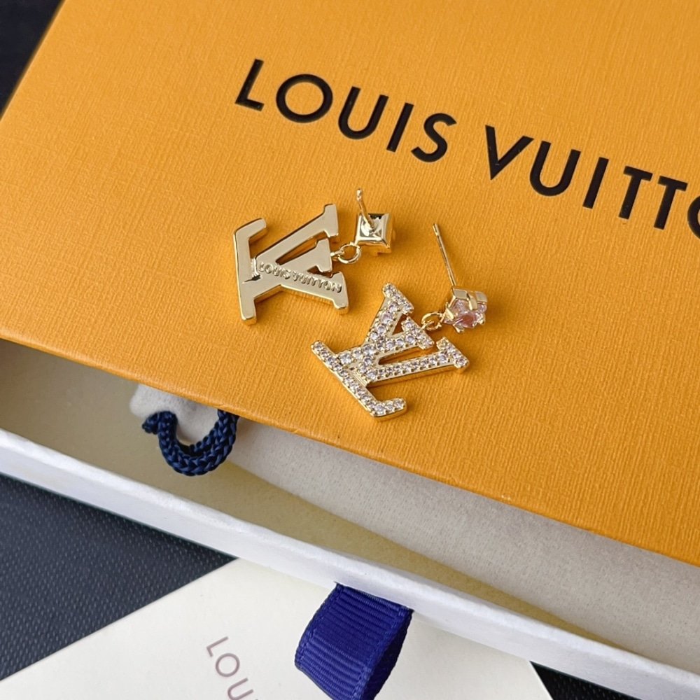 L0vis Vvtt0n Lady Lv Earrings Gold Tone M01844