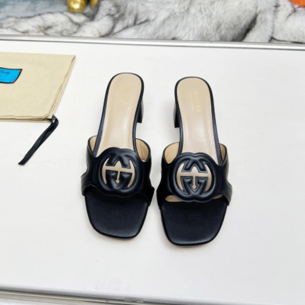 Gvc*1 Women’s Interlocking G Slide Sandal Black 782413 Aaazg 1000
