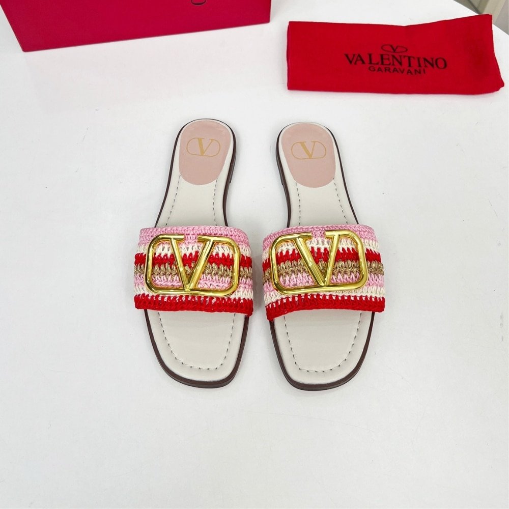Va1e*ntin0 Vlogo Signature Slide Sandal Pink