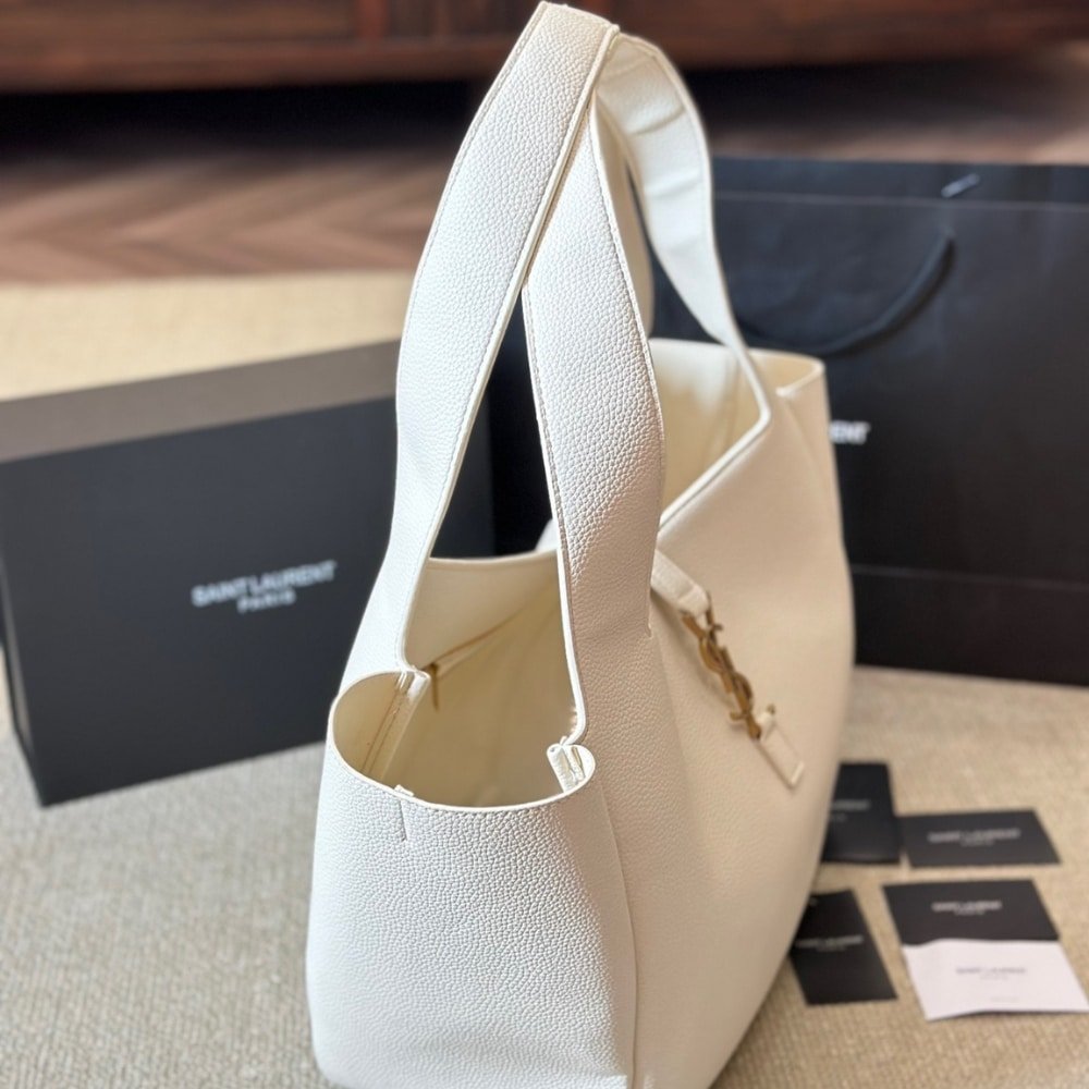 Sa1nt Lau*nt Le 5 À 7 Bea In Grained Leather White 50Cm 763435Aaddg
