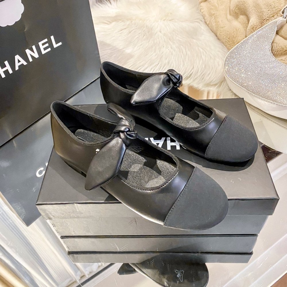 Ch**el Mary Janes Shoes All Black