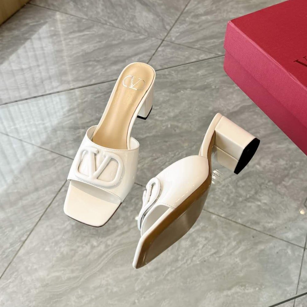 Va1e*ntin0 Vlogo Signature Slide Sandal White