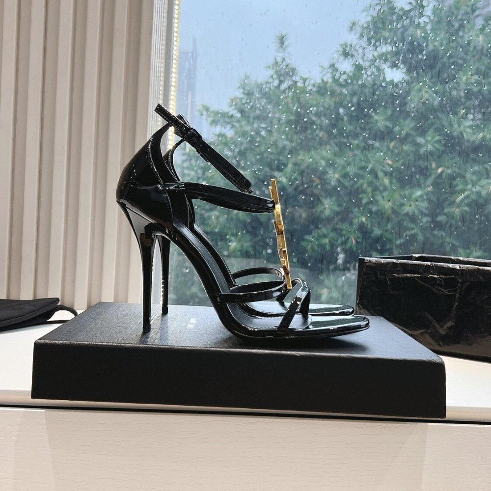 Sa1nt Lau*nt Cassandra Sandals In Black 6301091Tvkk1000