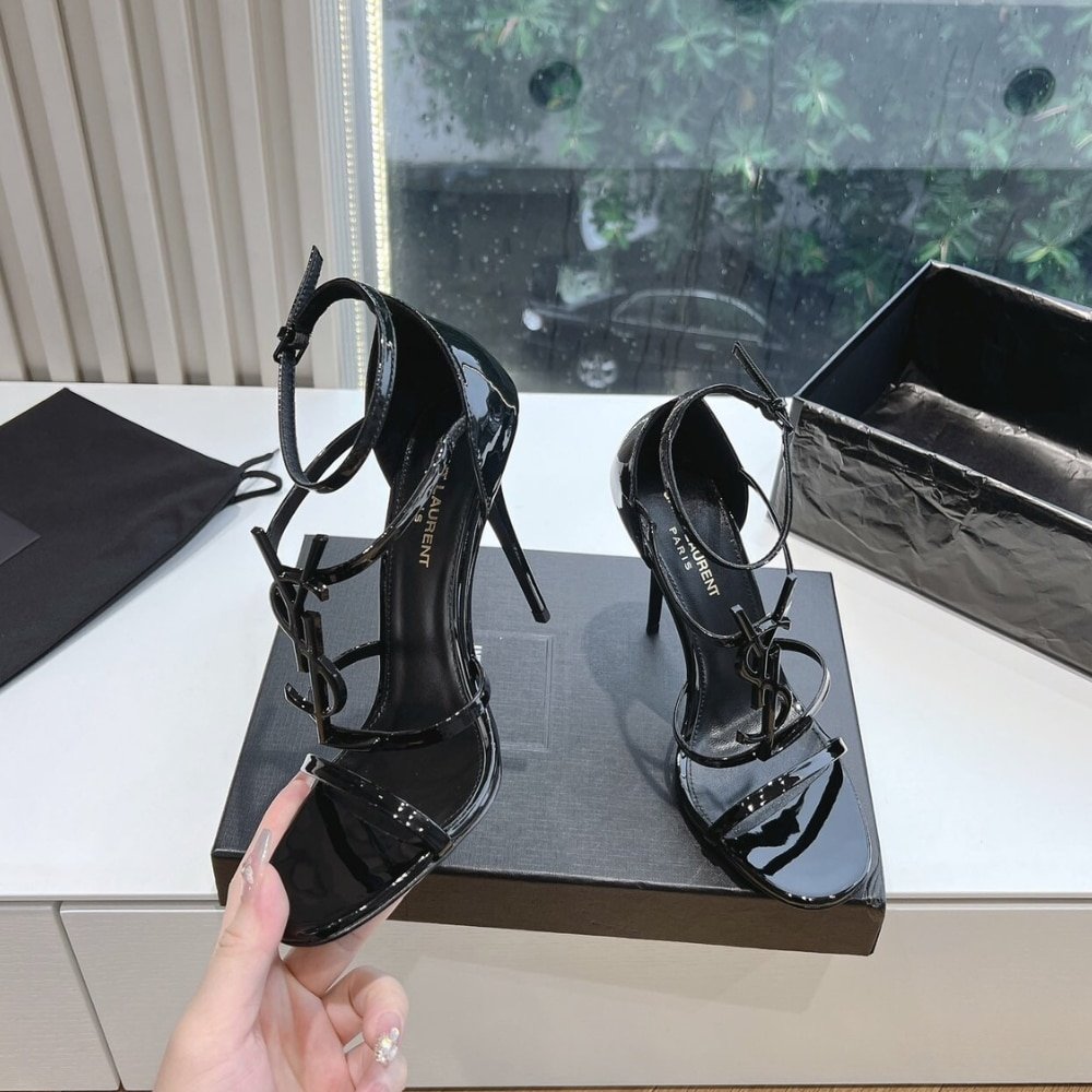 Sa1nt Lau*nt Cassandra Sandals In All Black 6301090Npvv1000