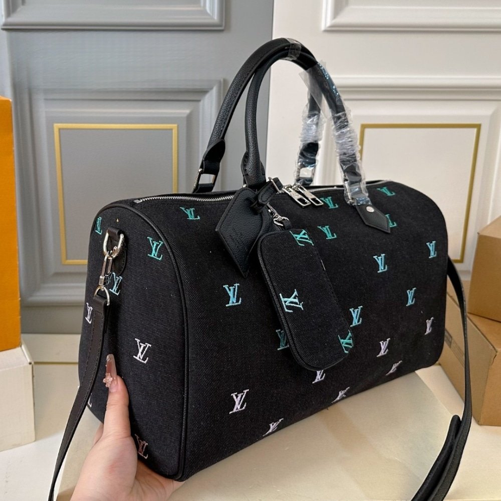 L0vis Vvtt0n Keepall Bandoulière Black Denim 40Cm