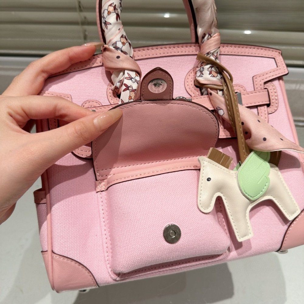 H**me5 Birkin 25 Cargo Travel Bag Pink 25Cm
