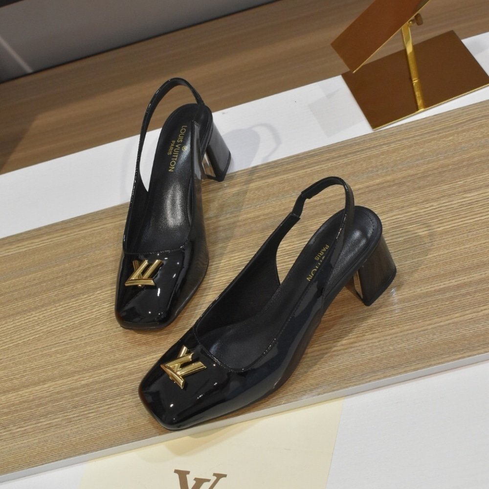 L0vis Vvtt0n Swing Slingback High Heels Black 1Aguc8