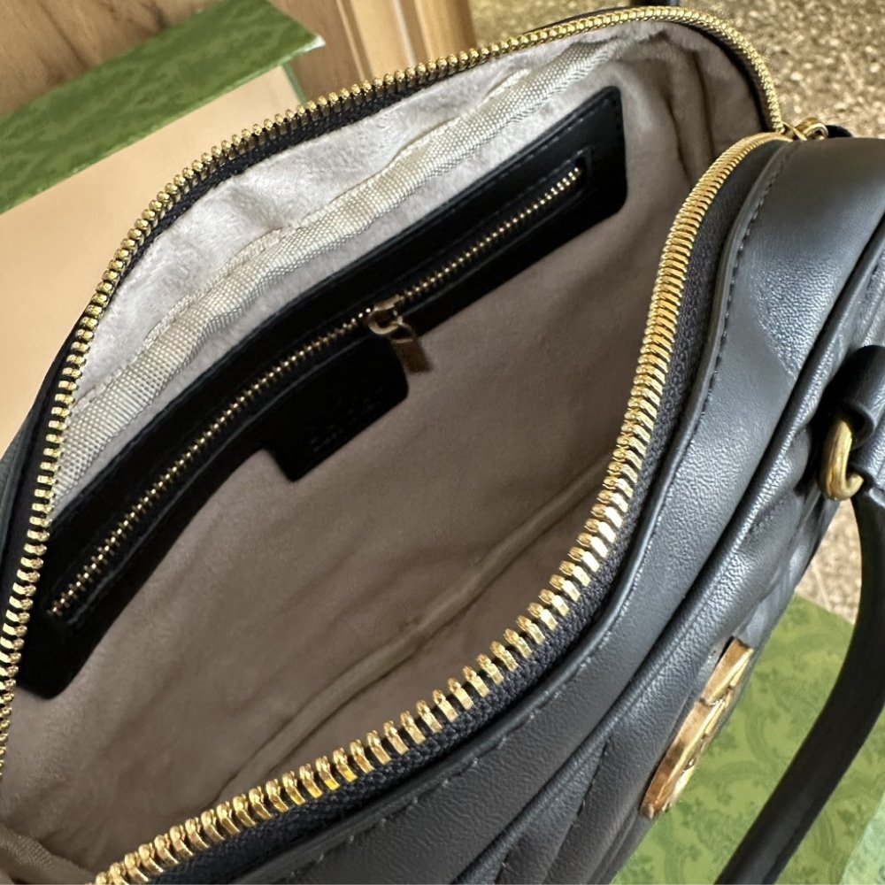 Gvc*1 Marmont Small Top Handle Bag Black 25Cm 795199 Aabzb 1000