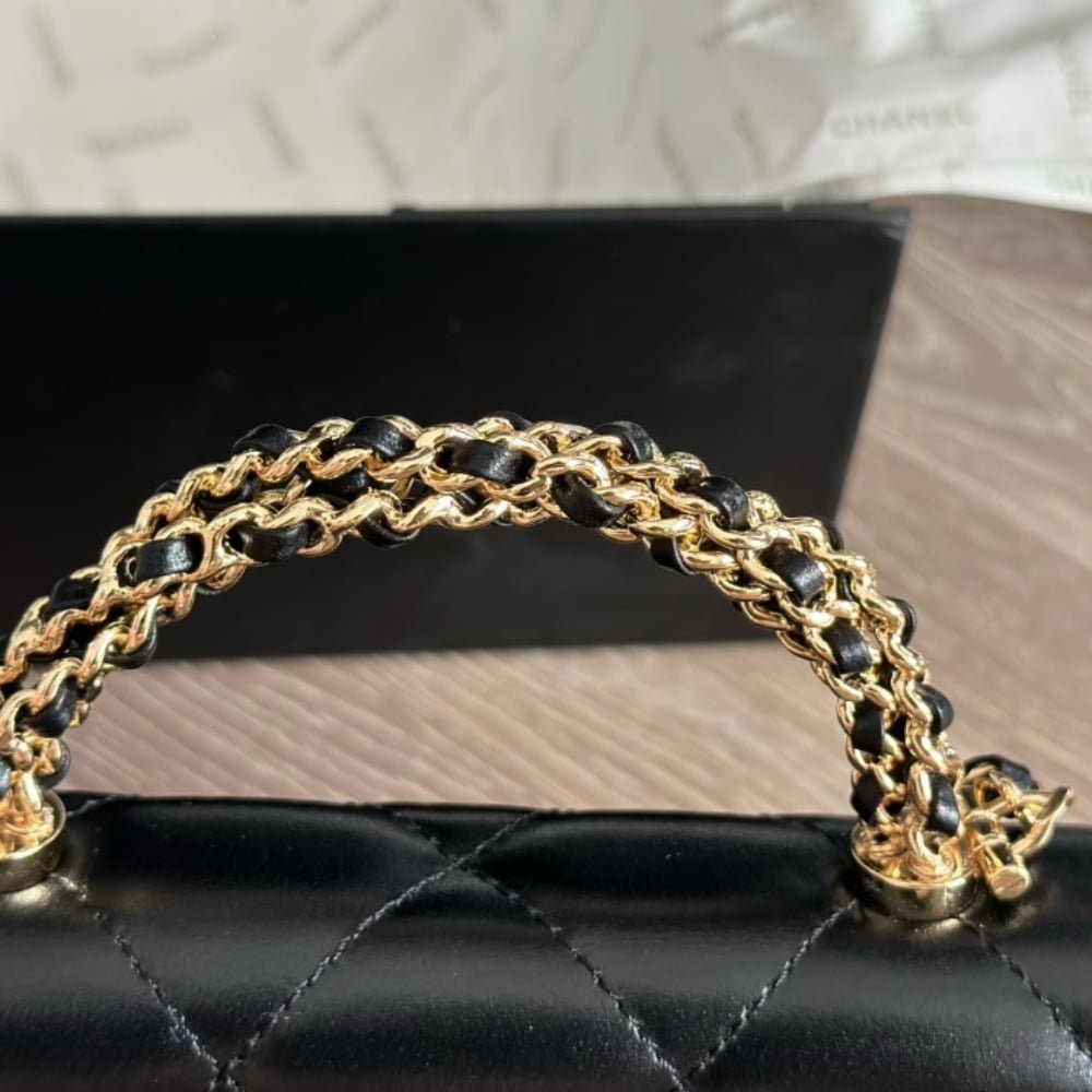 Ch**el Wallet On Chain Black 20Cm Ap4166 B17675 94305