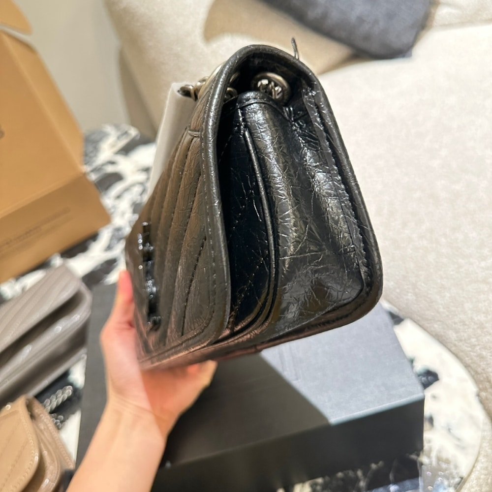Sa1nt Lau*nt Mini Matelasse Monogram Niki Bag Black 26Cm