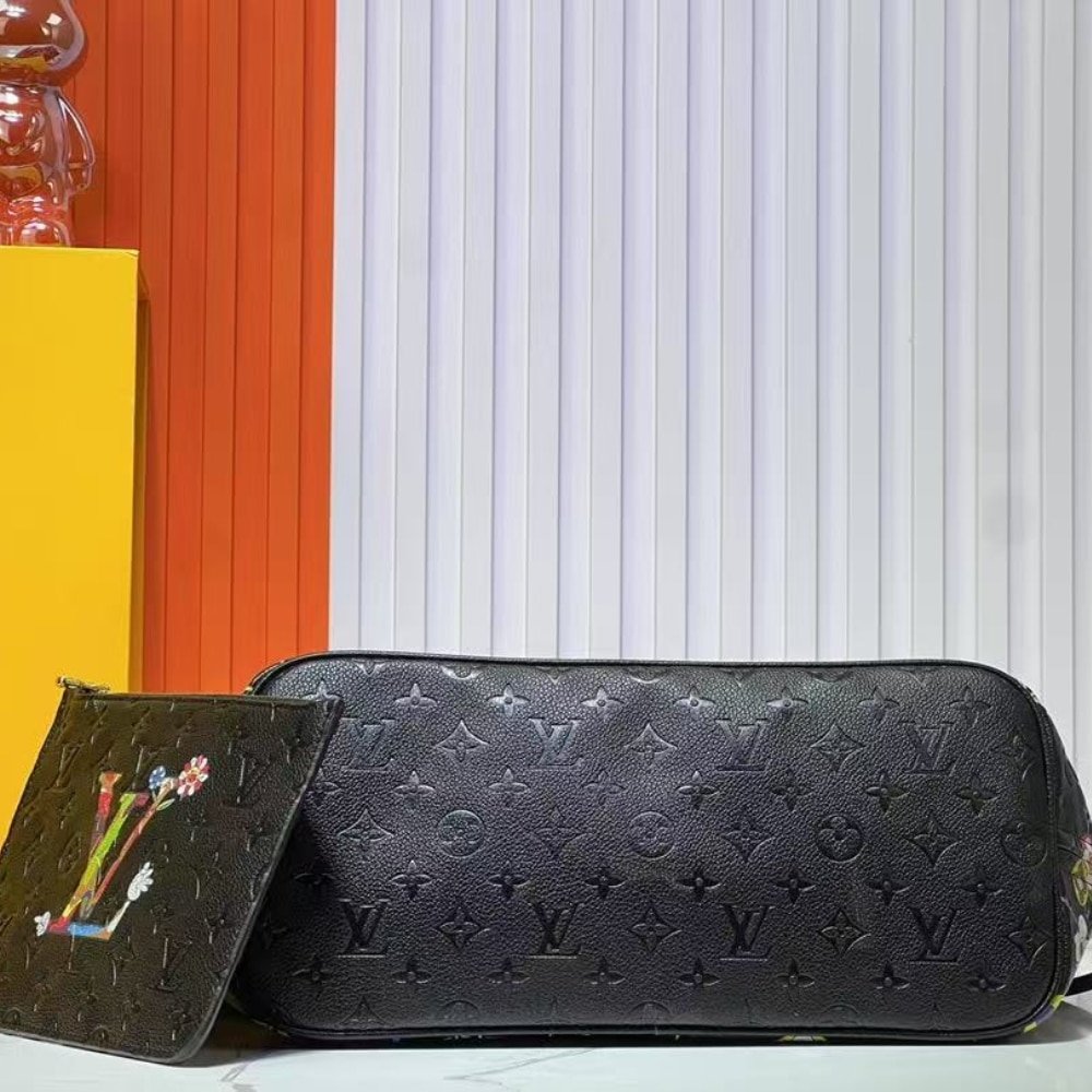 L0vis Vvtt0n X Takashi Murakami S*perflat Neverfull MM Black 31Cm M13675