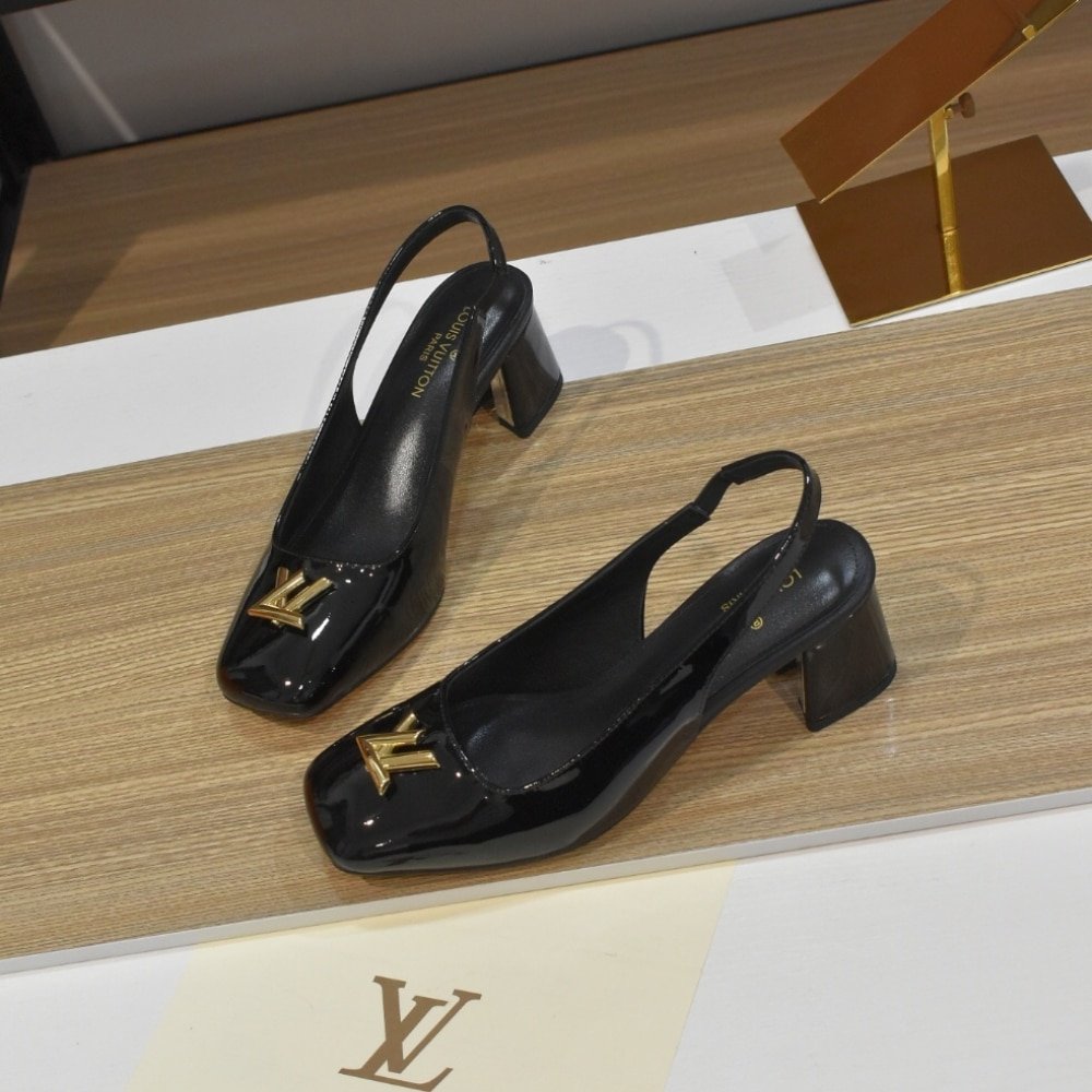 L0vis Vvtt0n Swing Slingback High Heels Black 1Aguc8