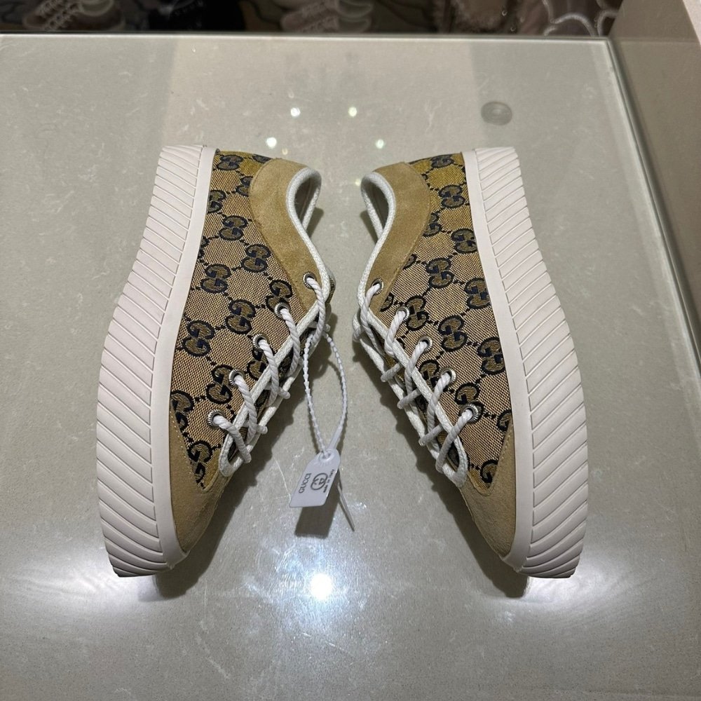 Gvc*1 Gg Sneaker Beige Ebony 738992 Fabqa 9796