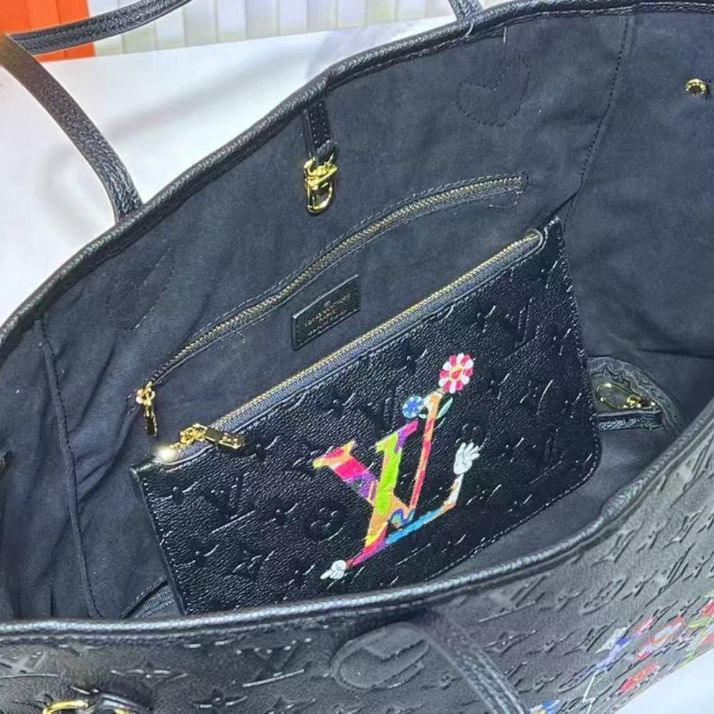 L0vis Vvtt0n X Takashi Murakami S*perflat Neverfull MM Black 31Cm M13675