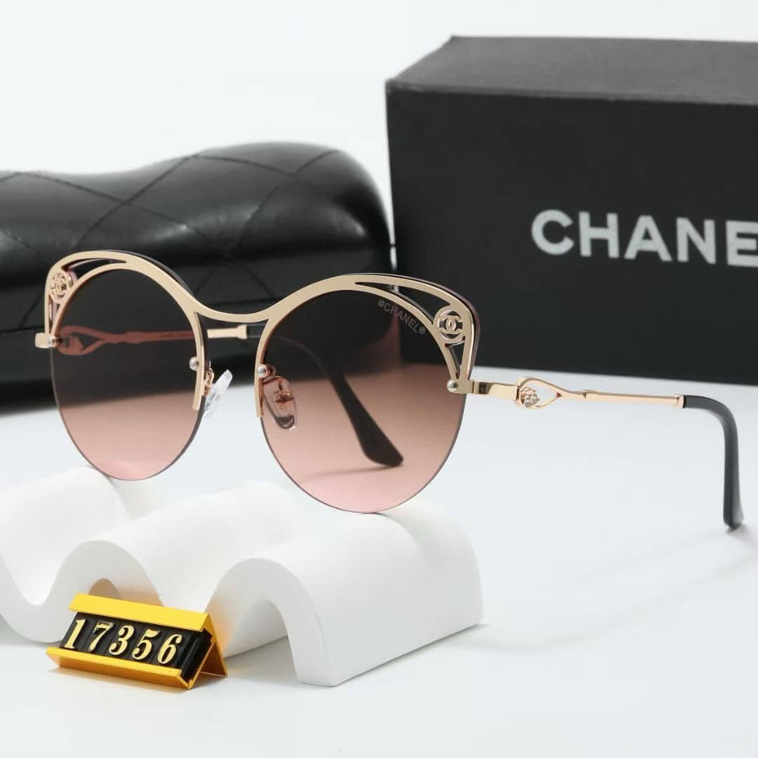 Ch**el Cutout Round Sunglasses Brown