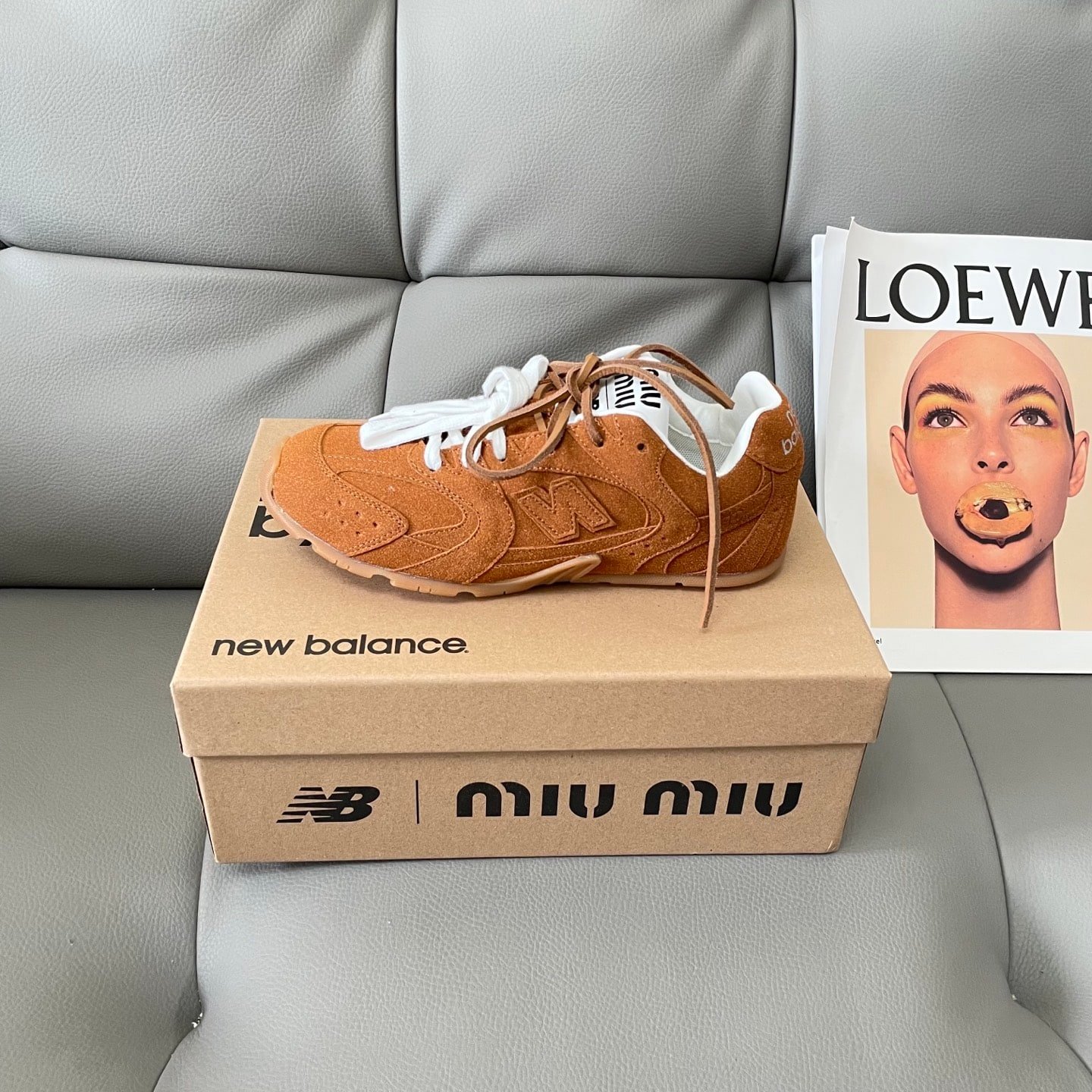 Miu Miu X New Balance 530 Sl Suede Sneaker Cinnamon 5E165E Z5O F0401 F D005