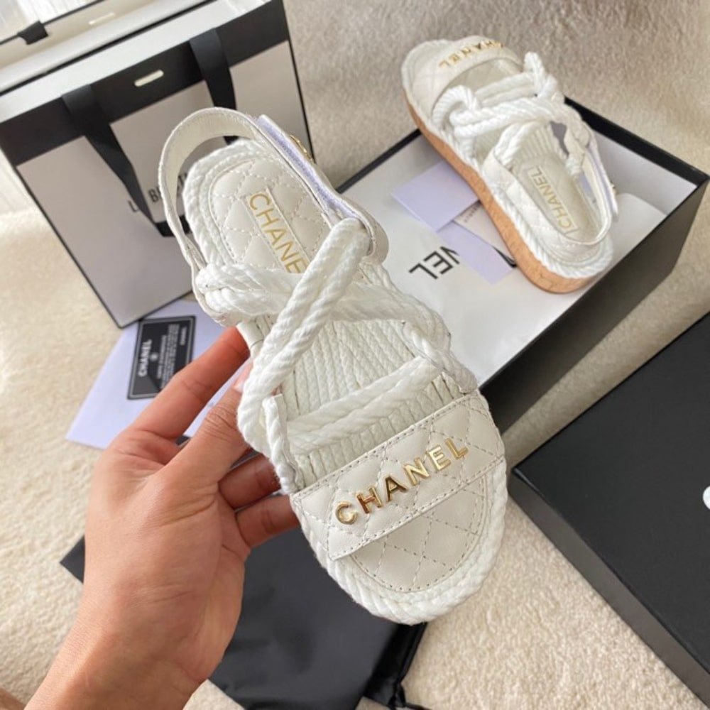 Ch**el Rope Sandals Strap White