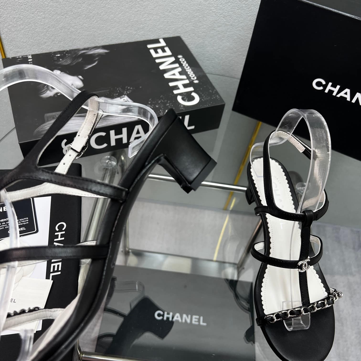 Ch**el Sandals Metal Black G39645 X01000 94305