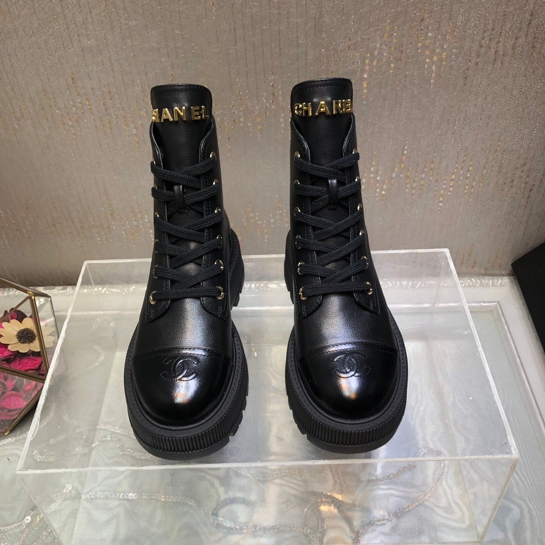 Ch**el Cc Lace Up Boot Black G45124 B14018 94305