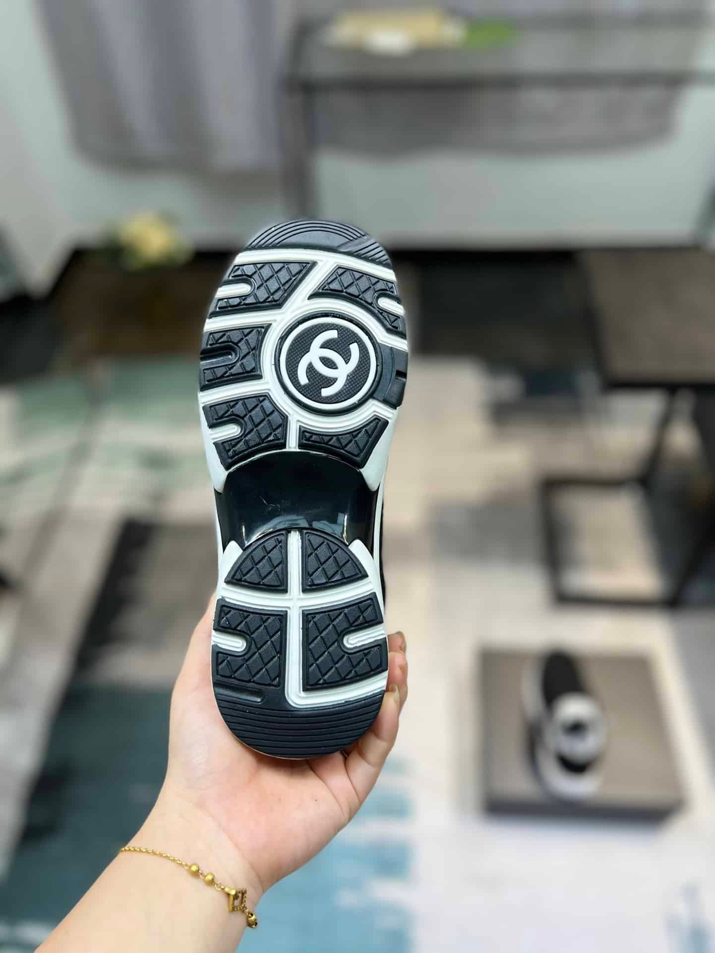 Ch**el Cc Embossed Logo Suede Black