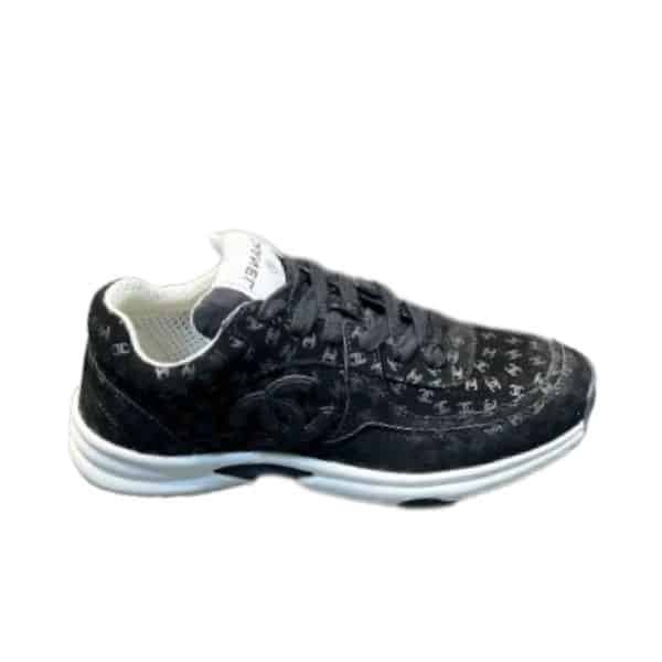 Ch**el Cc Embossed Logo Suede Black