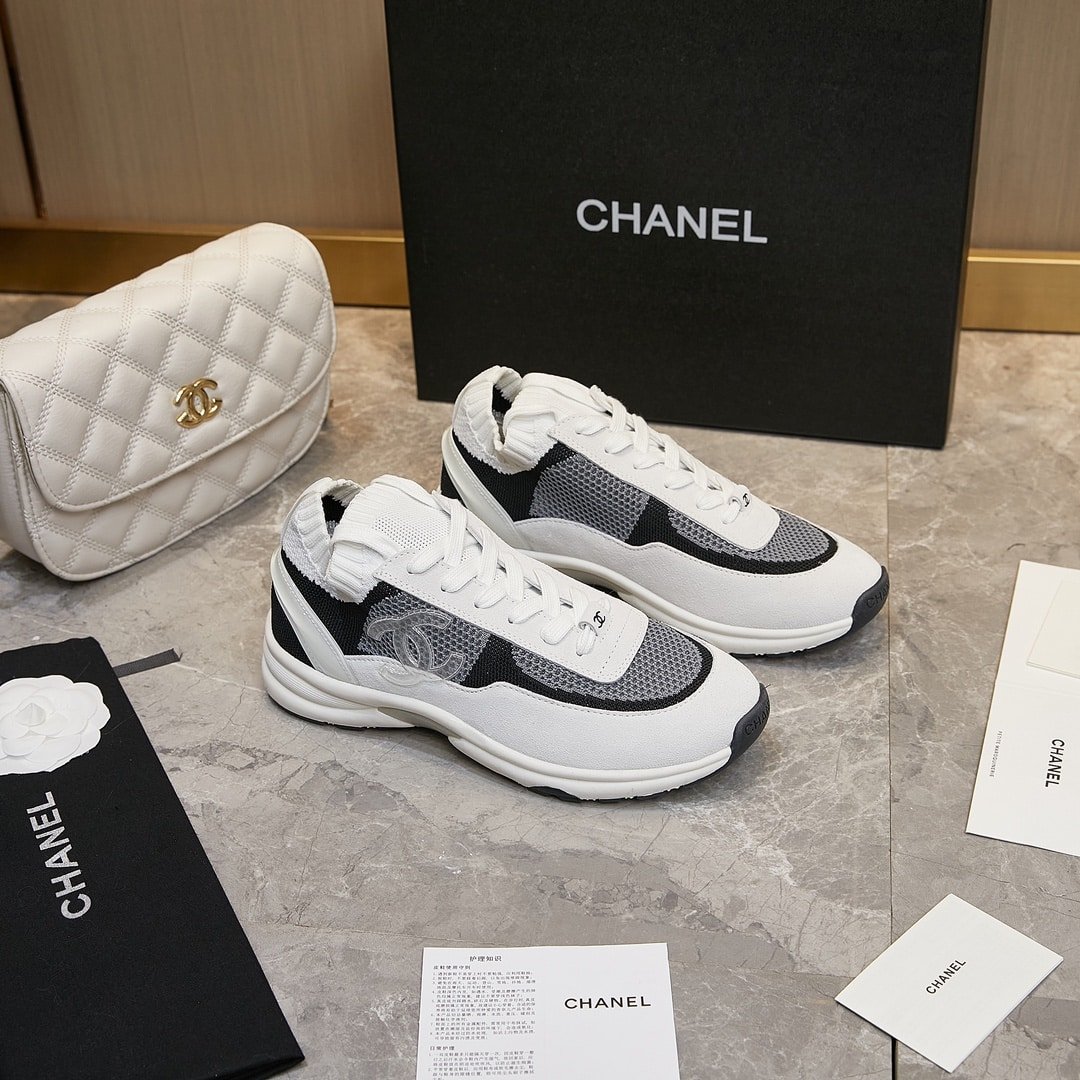 Ch**el Cruise Sock Sneaker White Black