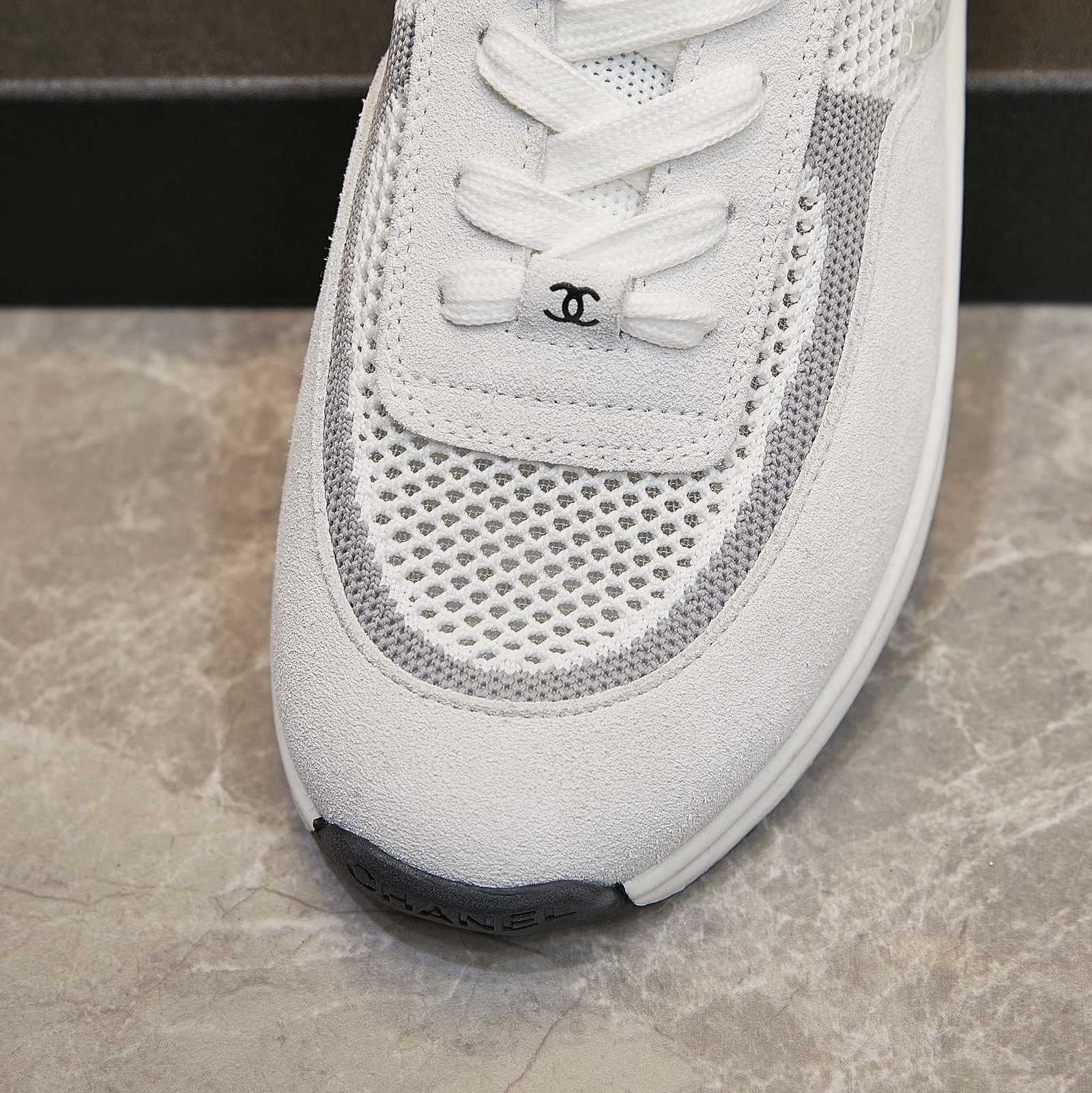 Ch**el Cruise Sock Sneaker White Gray