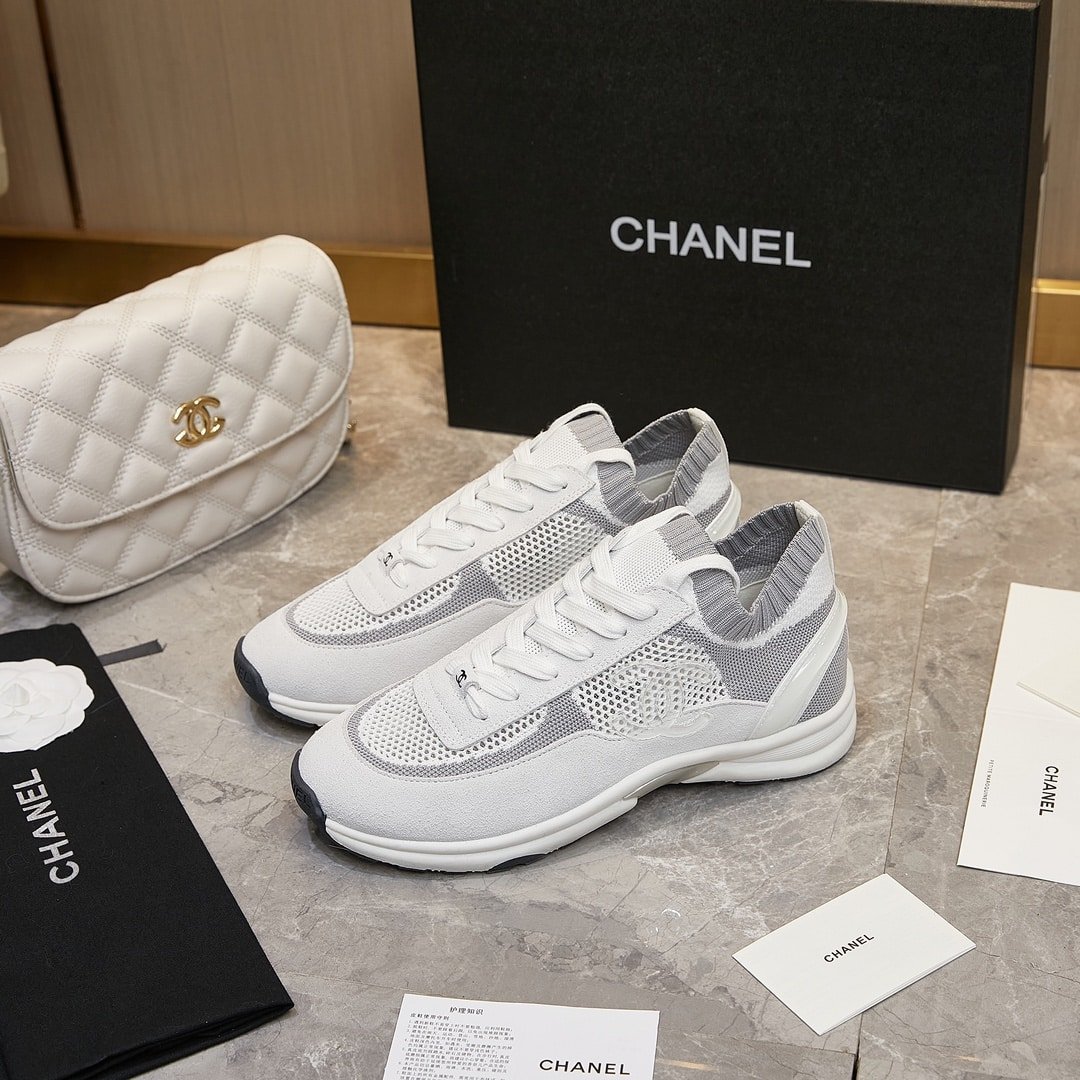 Ch**el Cruise Sock Sneaker White Gray