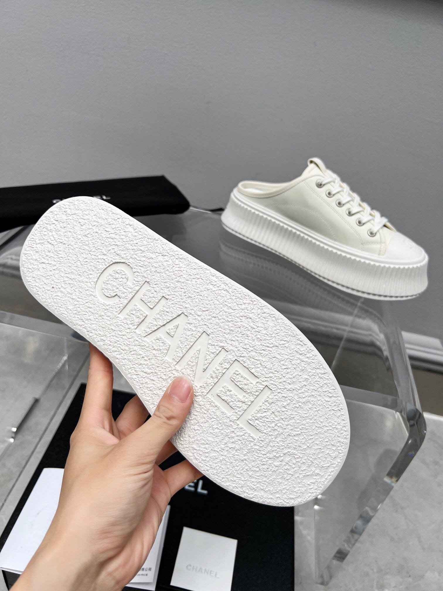 Ch**el Platform Shoes Cream