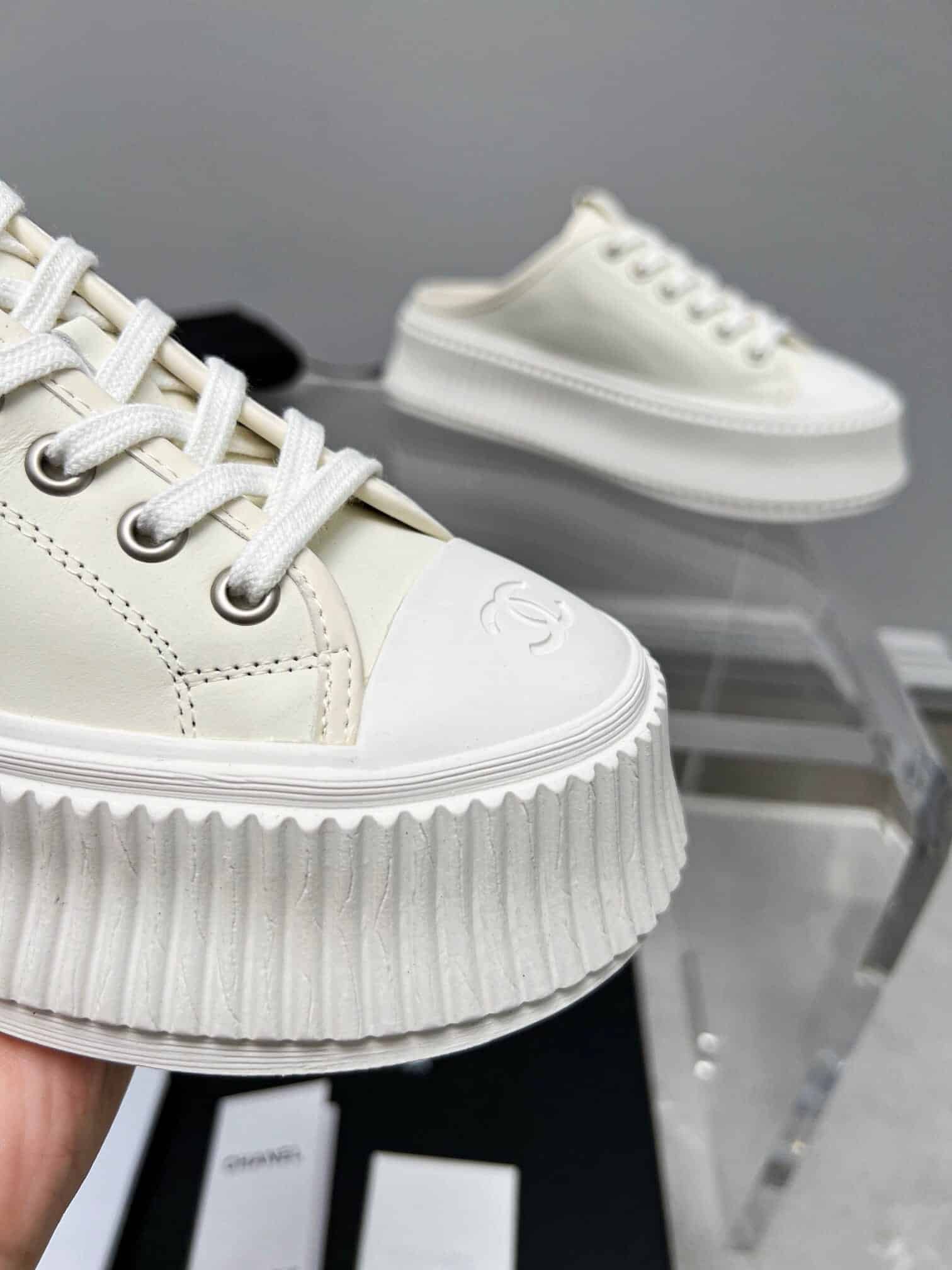 Ch**el Platform Shoes Cream