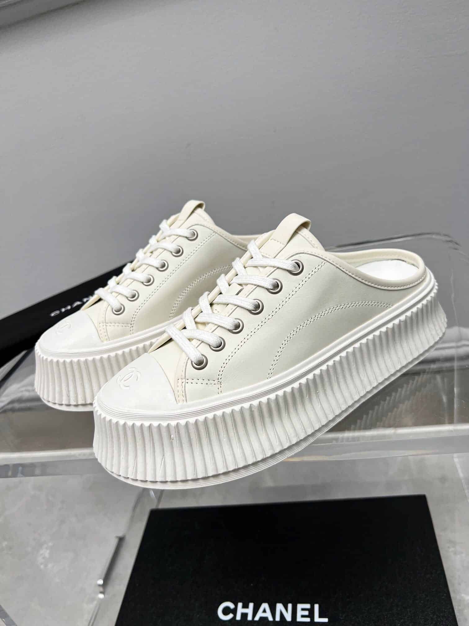 Ch**el Platform Shoes Cream