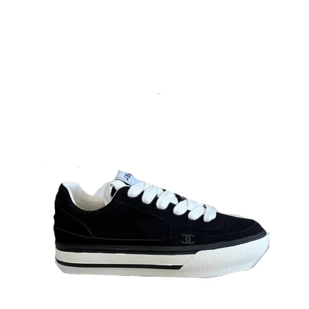 Ch**el Suede Leather Runners Black