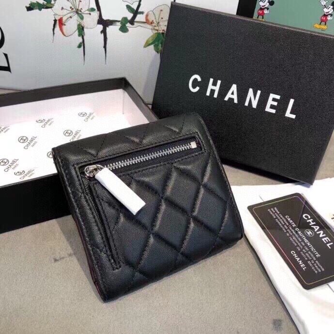 Ch**el Classic Small Flap Wallet Black 12Cm Ap0231 Y01295 C3906