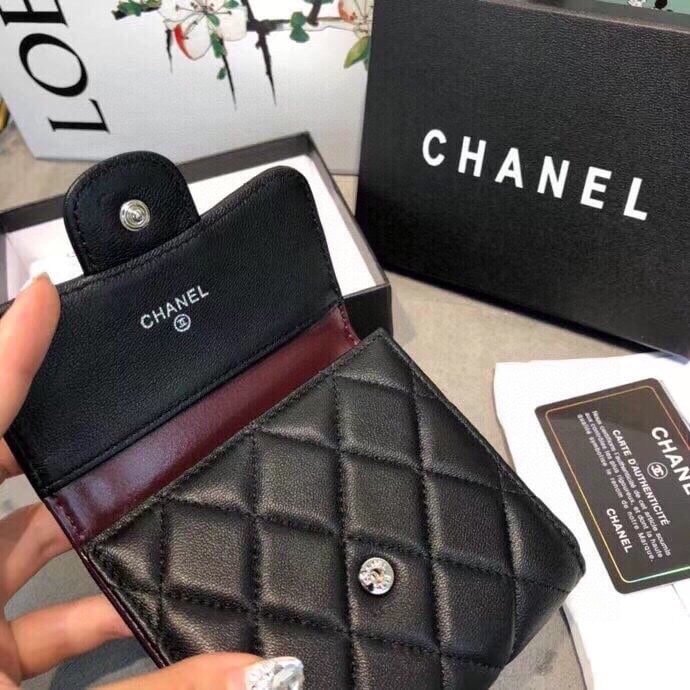 Ch**el Classic Small Flap Wallet Black 12Cm Ap0231 Y01295 C3906