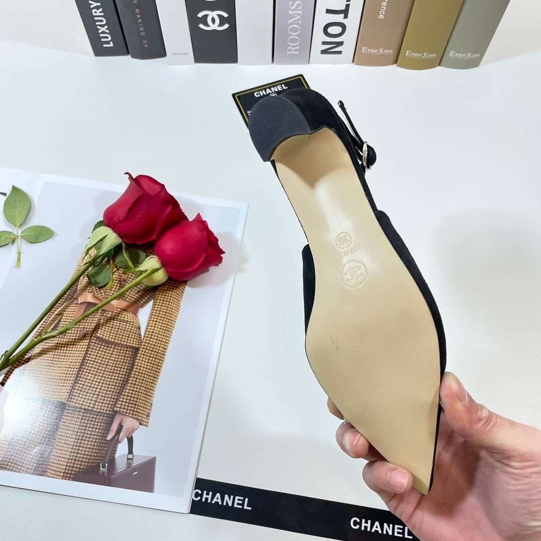 Ch**el Slingbacks Black G39643 Y56380 K5796