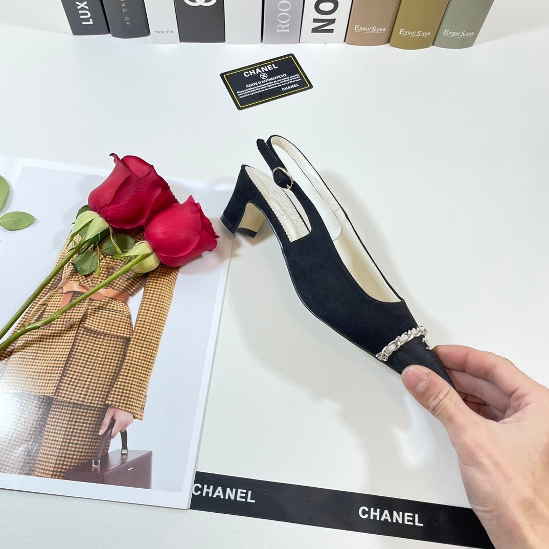 Ch**el Slingbacks Black G39643 Y56380 K5796